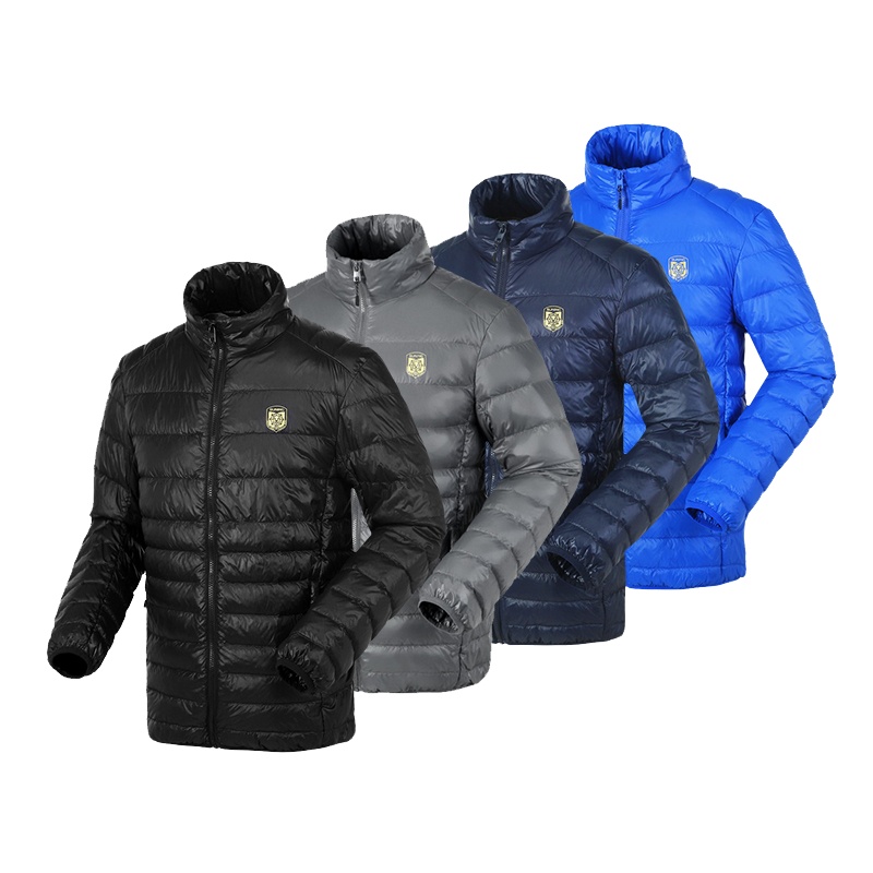 苏宁足球俱乐部 轻薄羽绒服男官方秋冬新款轻便短款便携收纳运动简约无帽立领防寒羽绒服外套