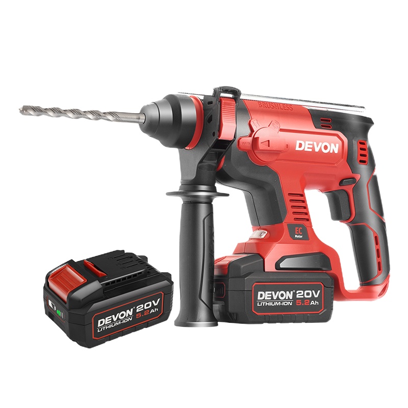 大有(Devon) 20V工业级无刷充电电锤DRH多功能电锤混凝土冲击钻双电5.2Ah快充多功能冲击钻电镐钻凿