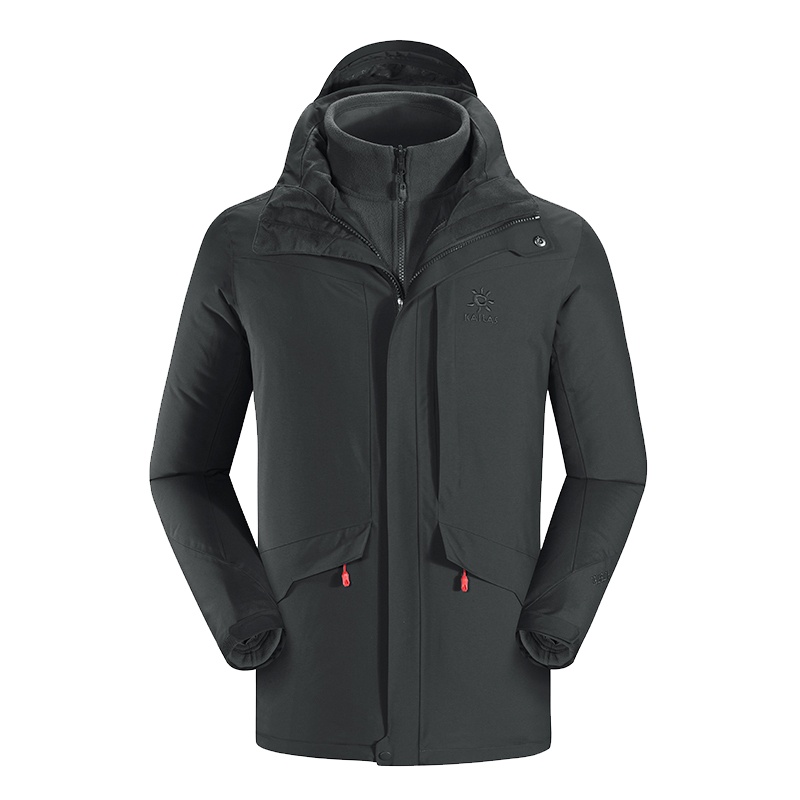 凯乐石羽绒冲锋衣男防风防水650蓬鹅绒内胆三合一两件套