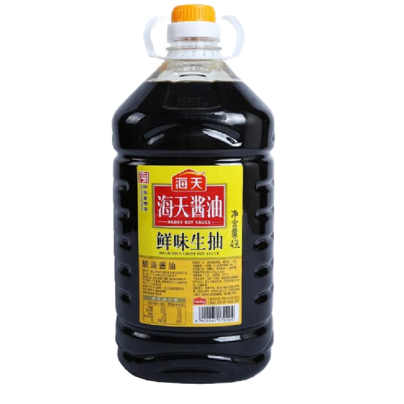 海天 酱油 鲜味生抽 调味中华老字号 4.9L*2 单位:箱 -YCX