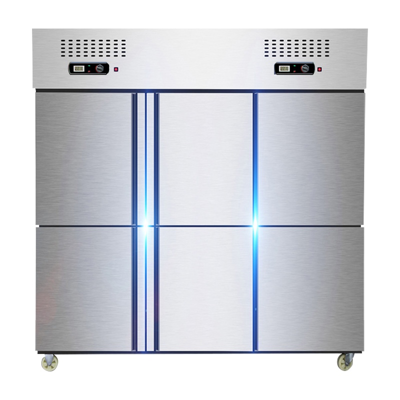 飞天鼠(FTIANSHU) 商用六门冰柜厨房冰箱展示柜冷藏立式冷藏冷冻冰柜对开门不锈钢保鲜冷柜冻肉柜 六门上玻璃门展示