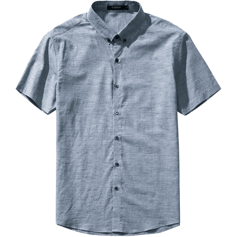 千纸鹤衬衣男2019春季新款韩版潮流商务休闲修身短袖衬衫男10093