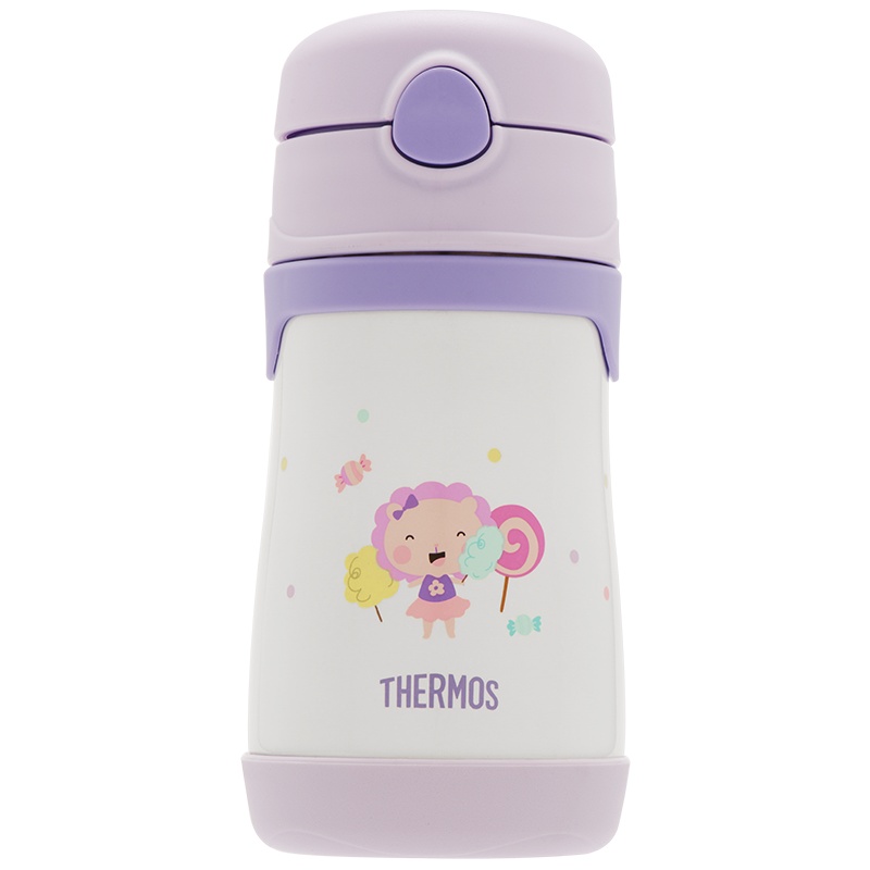 膳魔师(THERMOS)保温杯TCKC-350 SL PLW儿童吸管杯316L儿童水杯多功能保温杯305ML