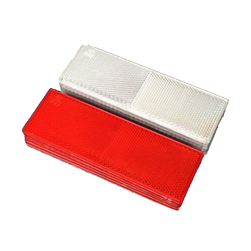 闪电客货车反光板汽车反光贴条车身夜间反光条警示标识交通反射器塑料块 无孔 [红色10片+白色10片]