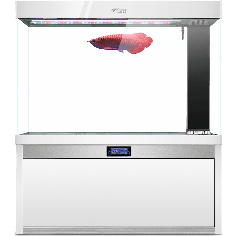 [支持送装]汉霸龙鱼缸水族箱大型客厅底滤超白玻璃鱼缸中型下过滤生态鱼缸