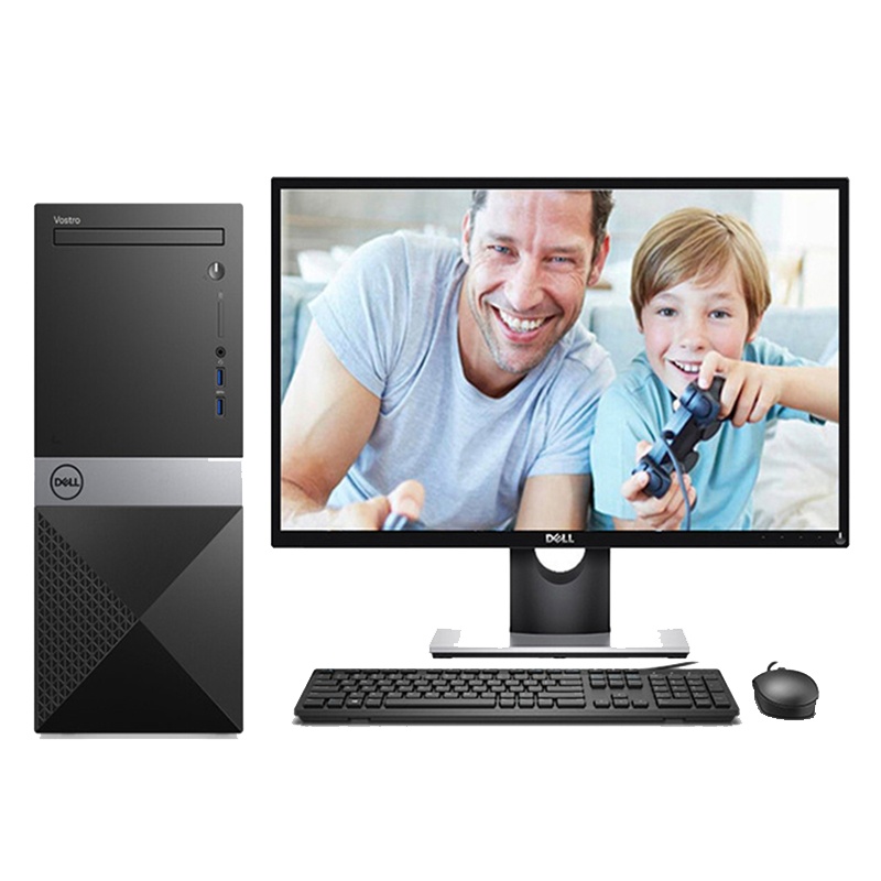 戴尔(DELL)成就Vostro3881 全新英特尔 十代处理器 更强性能 更丰富扩展 商用办公 23.8英寸屏(Intel i3-10100 4GB 1TB 集显)