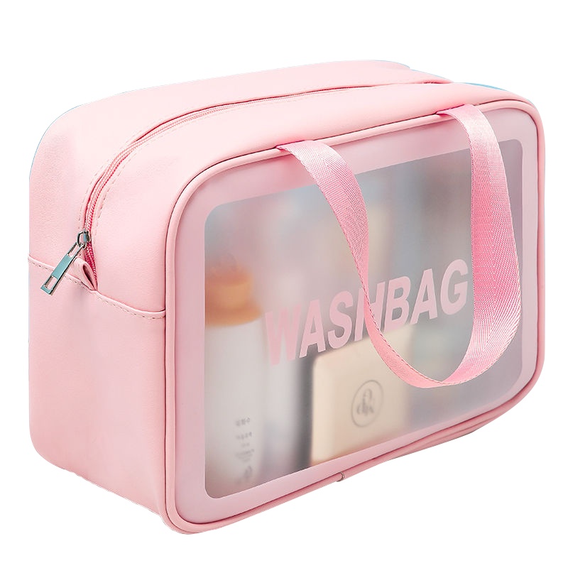 网红化妆包收纳包ins风黑色大容量便携女旅行透明防水洗漱包收纳袋手提