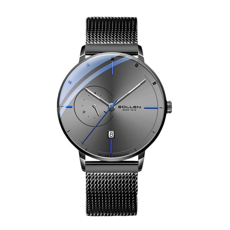 梭伦(SOLLEN)手表男女ins风简约时尚商务镂空一对情侣表自动机械表潮流男士手表SL522