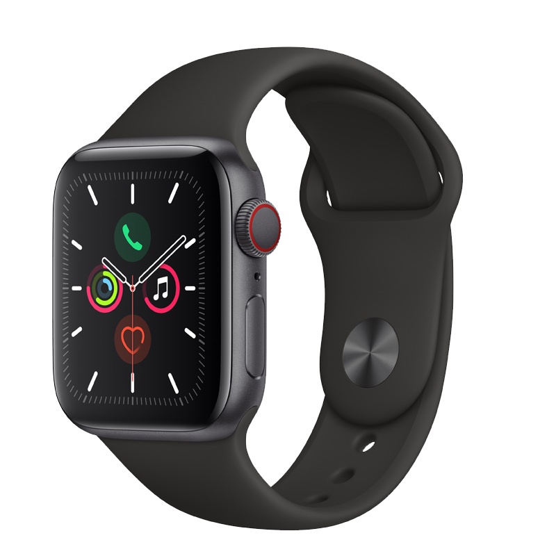 Apple Watch Series 5智能手表(GPS款 40毫米深空灰色铝金属表壳 黑色运动型表带 MWV82CH/A)