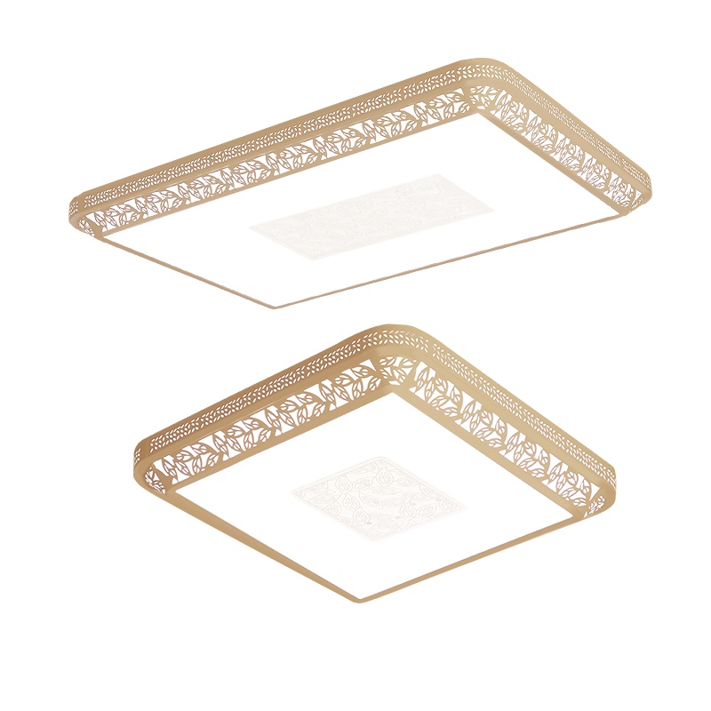 Grevol品拓PINTUO LED吸顶灯长方形客厅灯简约现代吸顶灯卧室灯创意铁艺花纹大气餐厅灯灯具灯饰25M2