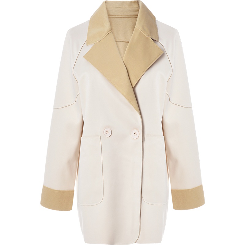 欧昵雪休闲翻领宽松长袖西装女显瘦小个子茧型外套