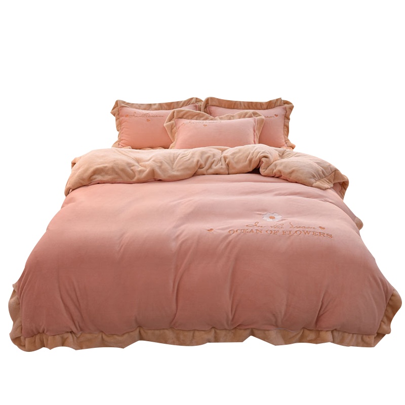 南极人(NanJiren)家纺 牛奶绒四件套冬季珊瑚绒双面加厚法兰绒保暖床上牛奶绒床单被套件