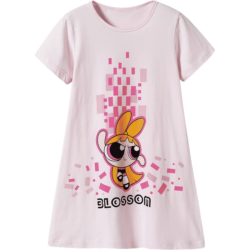 三枪舒肤薄棉女童圆领短袖睡裙