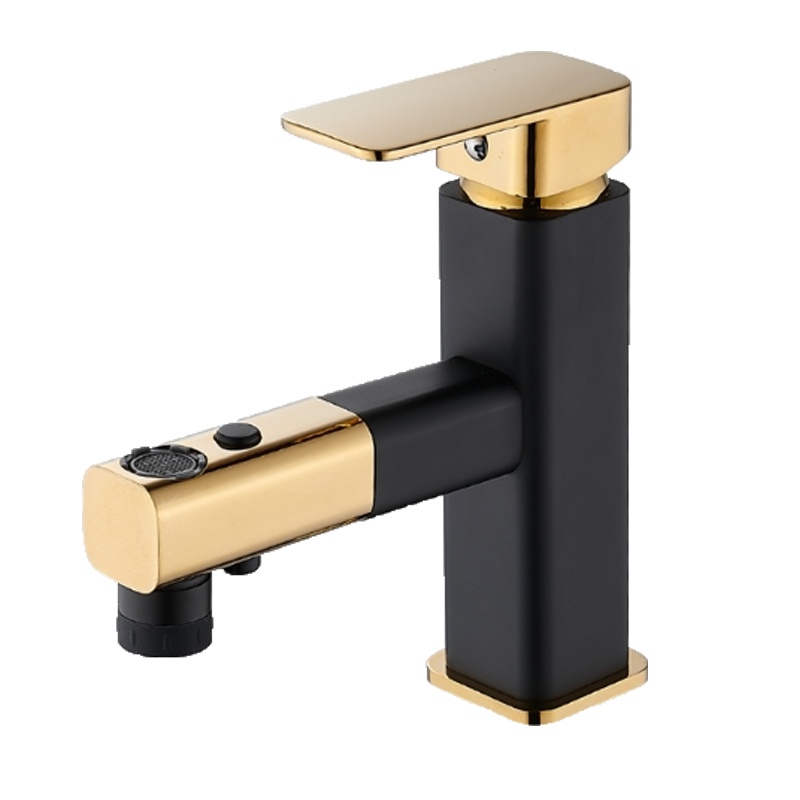 抽拉式水龙头阿斯卡利冷热卫生间洗脸盆浴室洗手盆台盆龙头伸缩