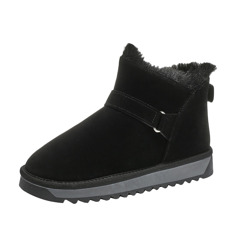 朴尼斯(Pounise)冬季新款休闲鞋短靴平底雪地靴女短筒厚底女靴子韩版棉鞋 QW88-9882