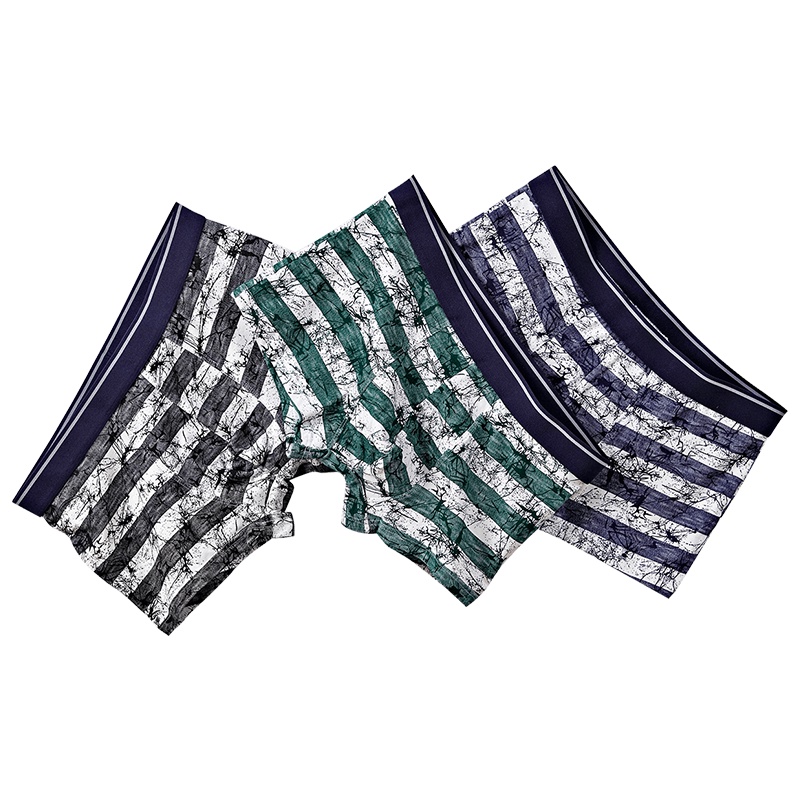 莫代尔 （4条装）男士内裤40支优棉面料轻薄透气水墨风舒适潮流男士平角内裤