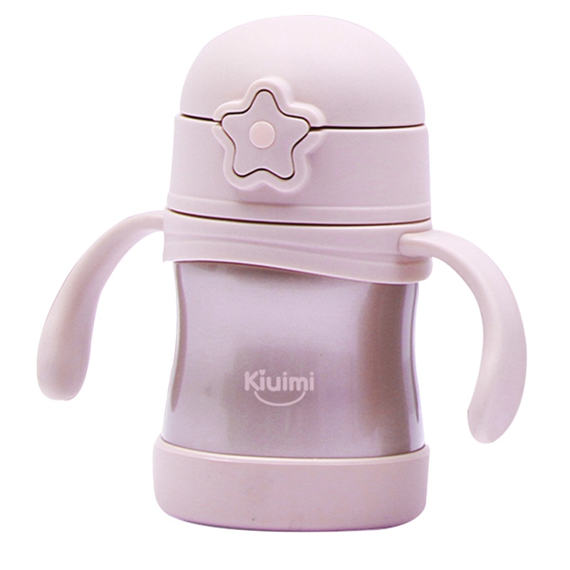 开优米(Kiuimi)孕婴童保温杯儿童保温杯带吸管两用水壶女童婴儿学生男宝宝幼儿园水杯 粉色