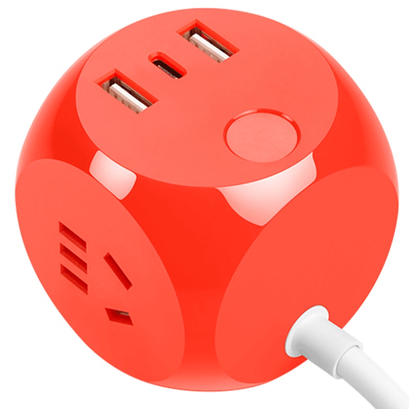 爱国者(aigo)魔方USB插座 插线板/插排/排插/接线板/拖线板 2USB+Type-C接口+3位新国标插孔 M03