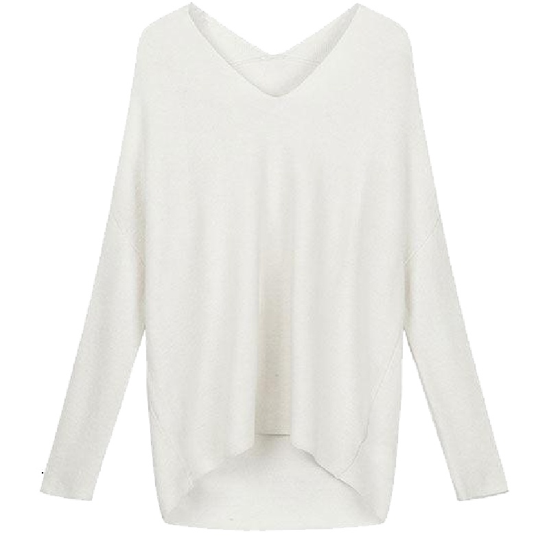 上新拉夏贝尔秋冬新款韩版套头宽松显瘦长袖V领毛针织衫女10017377