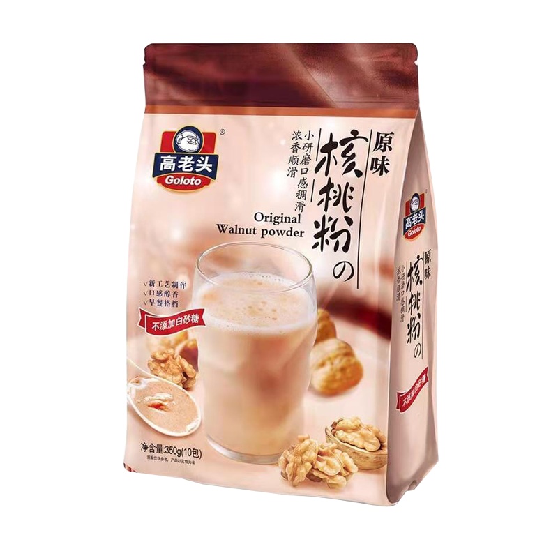 高老头核桃粉冲饮中老年早餐营养现磨儿童学生高钙花生加钙小袋装
