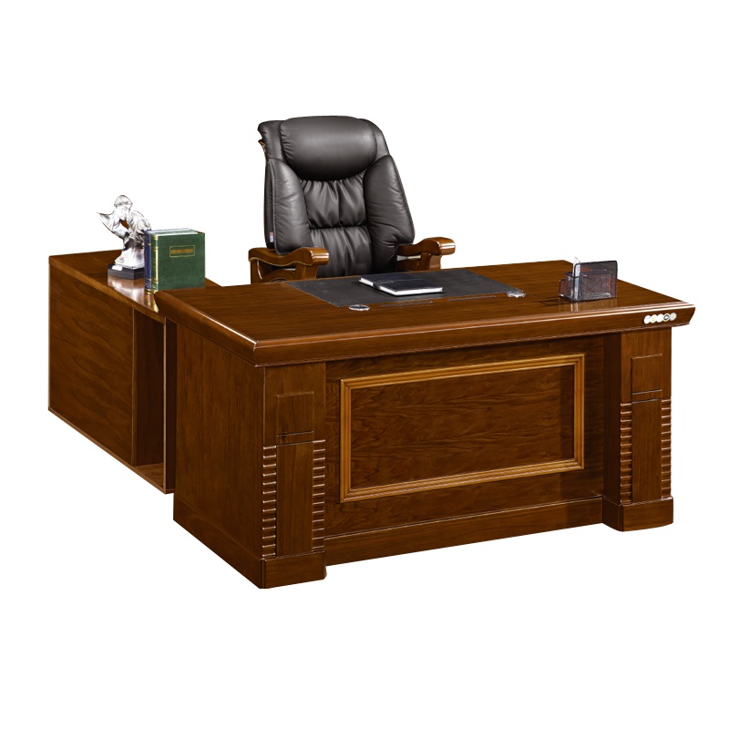 瑞丰杰 1.8米贴实木皮班台办公桌经理桌带侧柜活动柜 RJ-D1803