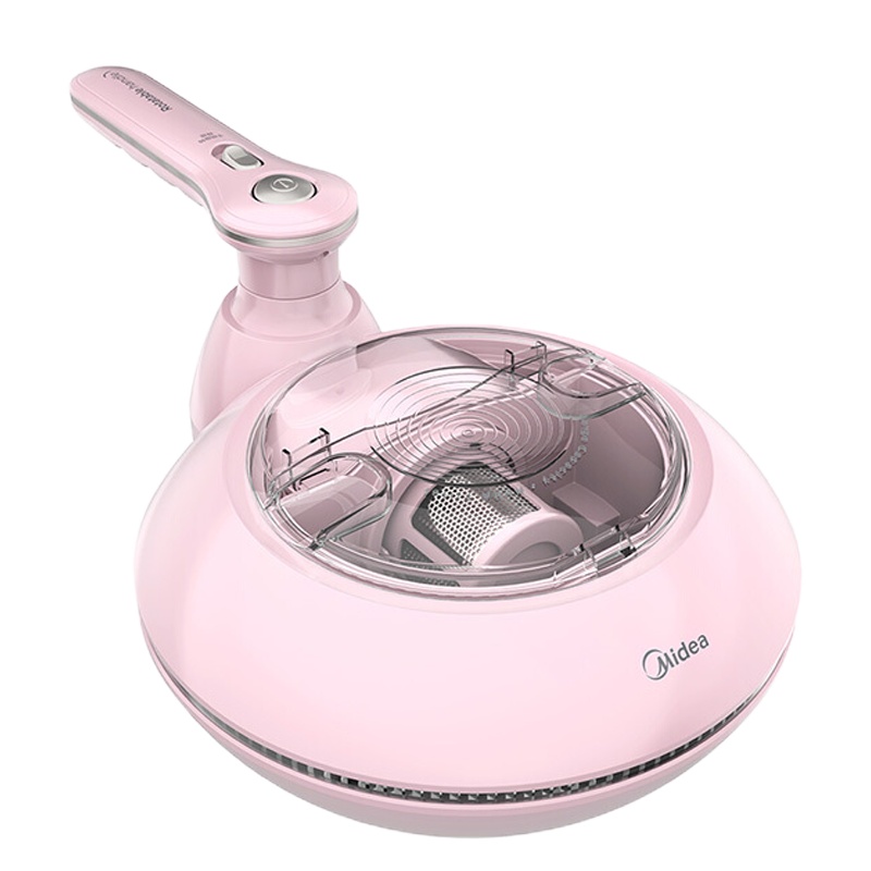 美的(Midea)除螨仪MT3 有线手持床上家用吸尘器 冰莹粉