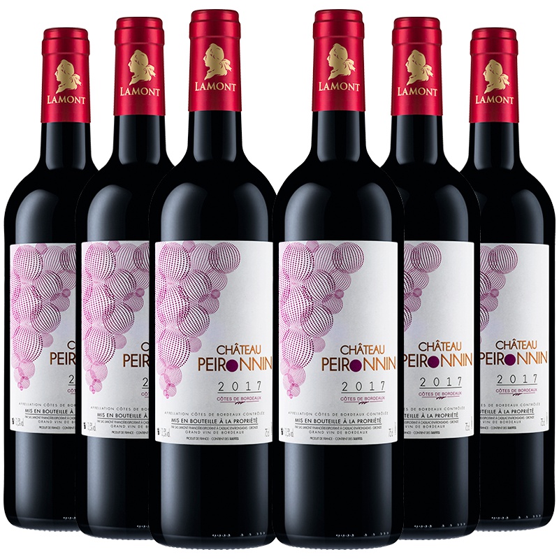 [拉蒙自营旗舰店]拉蒙,LAMONT法国波尔多原瓶进口AOC级 宝蓝亭酒庄 干红葡萄酒整箱装750ml*6
