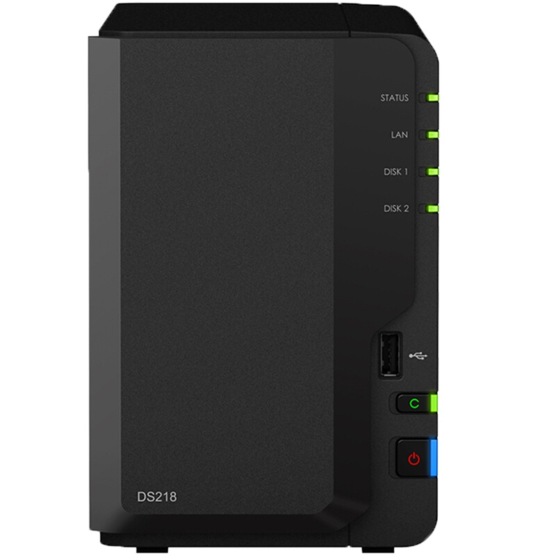 群晖(Synology)DS218 2盘位NAS网络存储服务器(含6TB内置硬盘)不规则体SATA接端口支持NAS盘红盘