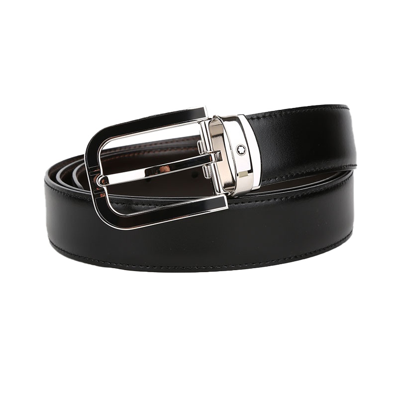 万宝龙(Mont Blanc) 男士经典系列黑色/棕色双面皮带/腰带109740