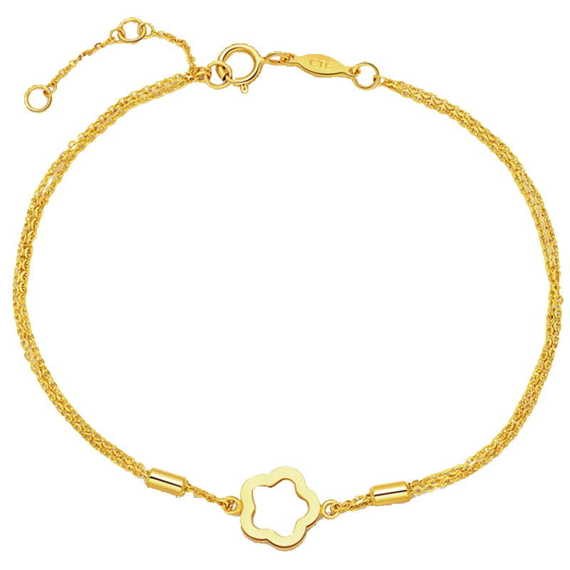 周大福17916系列精致时尚花形22K金手链E122272