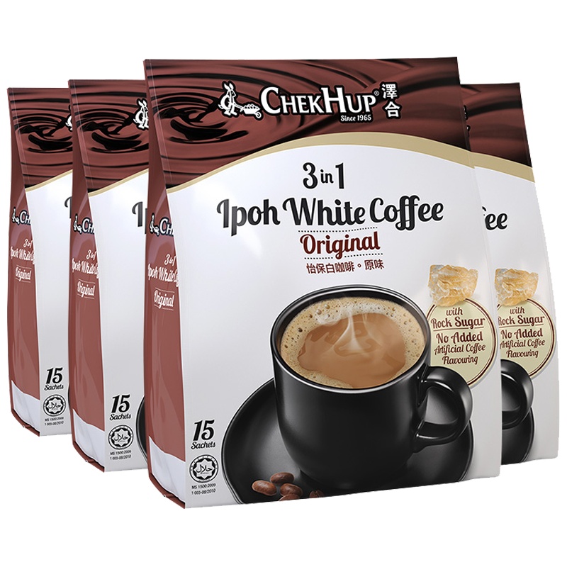 泽合三合一原味白咖啡600g*4袋