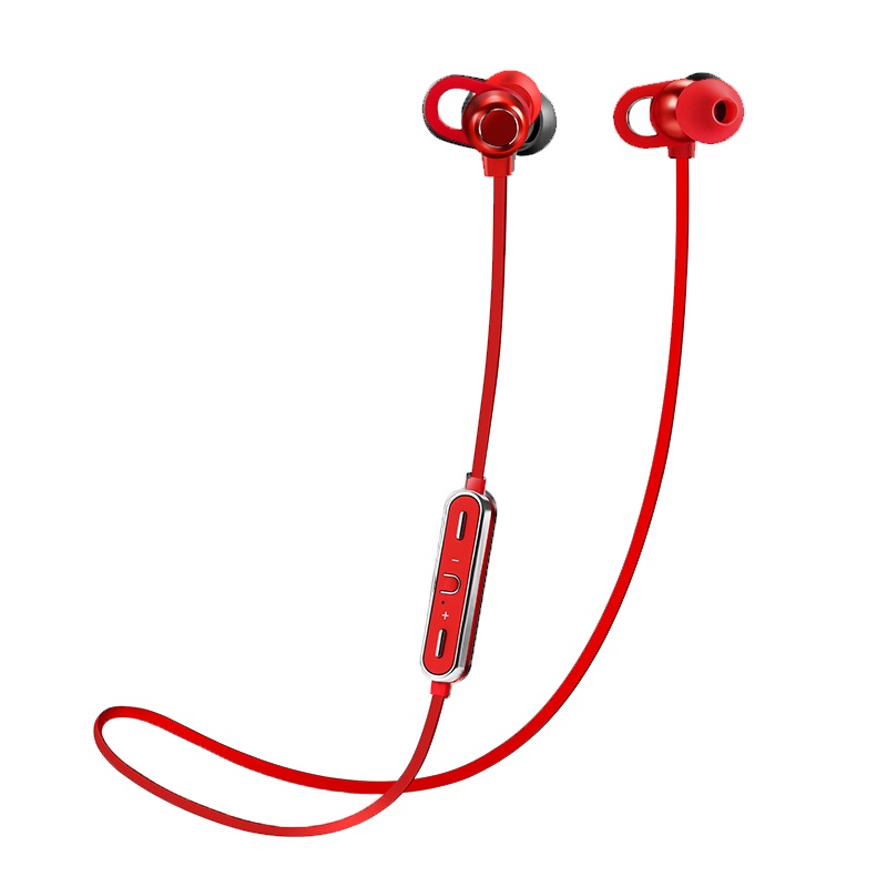 音磅(YOBBOM)无线蓝牙耳机S7 颈挂式降噪 入耳式运动 磁吸式手机通话 音乐线控耳机 红色