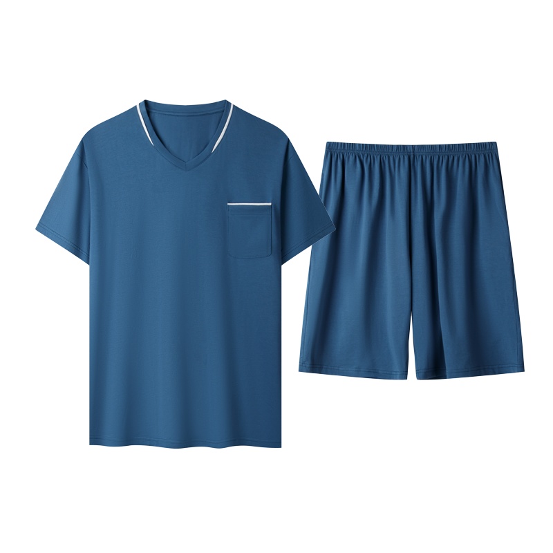 猫人男士夏季短袖短裤莫代尔家居服睡衣薄款夏天休闲大码男士套装