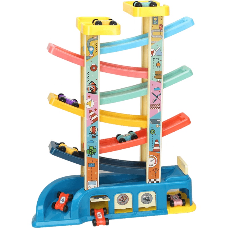 纽奇(Nukied)儿童玩具玩具滑翔车轨道车男女孩益智玩具1-3-6岁轨道男女孩 轨道滑翔车[6滑道+8小车]