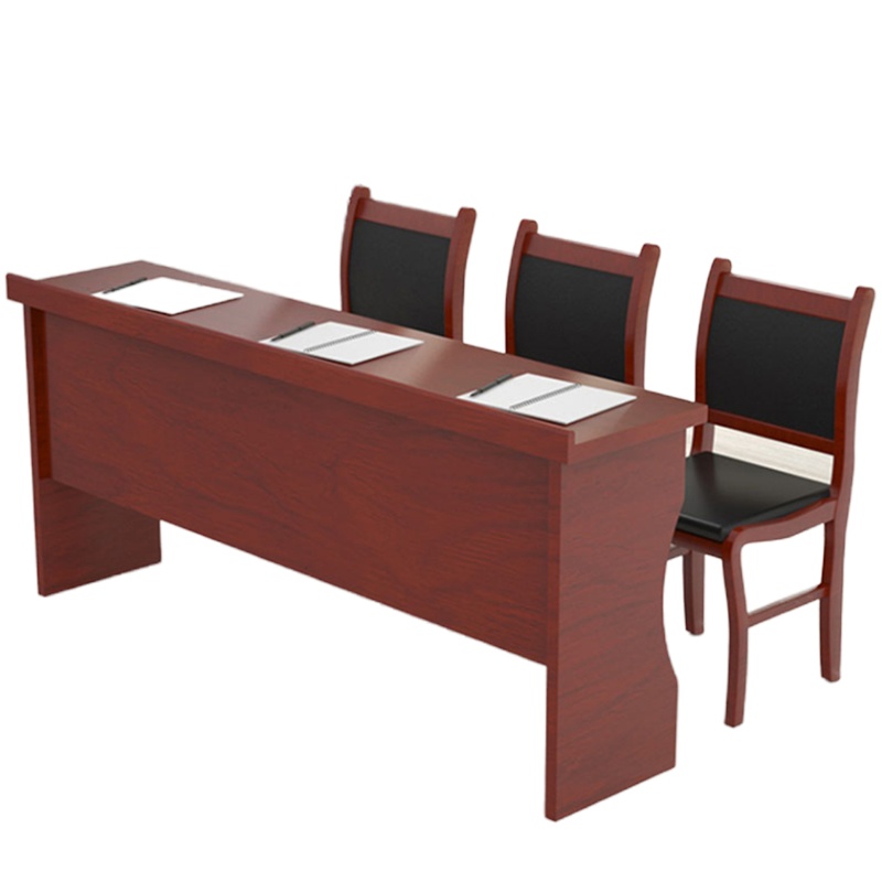 三人会议长条桌 企业员工培训长条桌 材质免漆板 1500*400*750mm(含椅*3把)