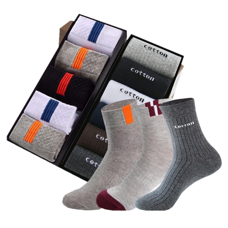 5双 袜子男中筒袜男运动袜船袜男短袜隐形袜潮袜男袜女袜男船袜棉质吸汗运动袜子男士袜子