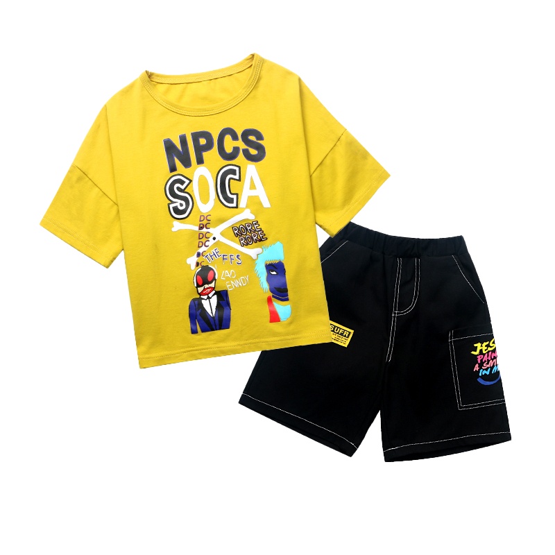 最喜家童装男童套装2020夏季新款韩版中大童洋气休闲短袖二件套