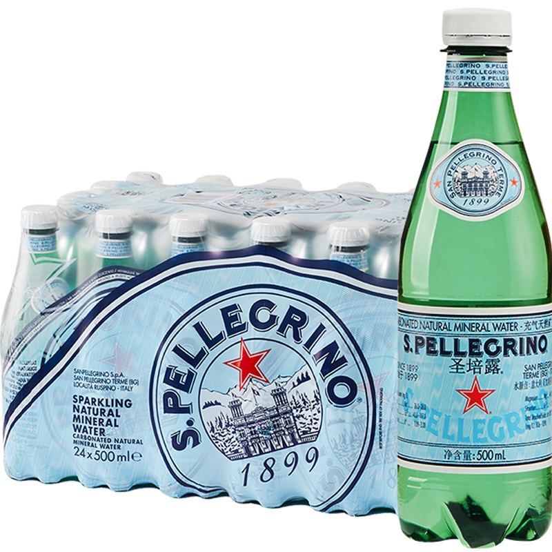 意大利圣培露含气天然矿泉水塑料瓶装 500ml*24瓶