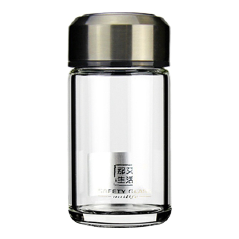 迷你玻璃杯女便携防漏小巧水杯可爱抖音网红小容量杯子茶叶收纳 封后 经典黑220ml纤细型