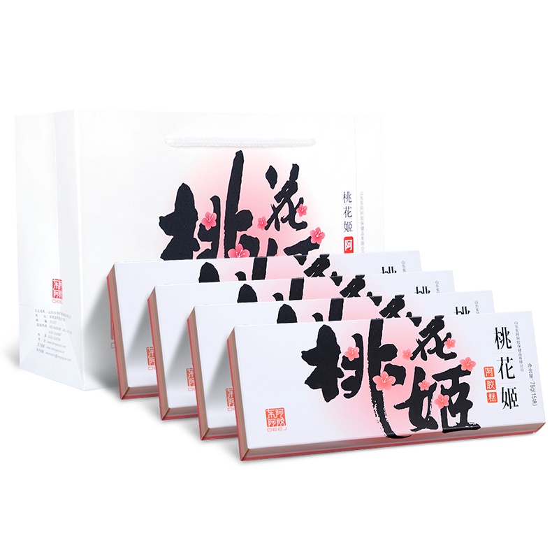 东阿阿胶DEEJ桃花姬阿胶糕75g*4即食ejiao300g节礼便携[礼盒装]