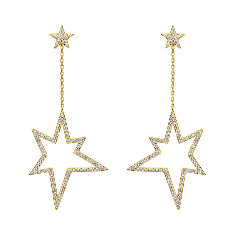 DTOTO 闪耀几何感星星优雅魅力耳环女时尚个性耳饰精致耳坠