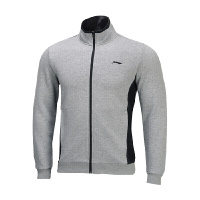 李宁(LI-NING)17秋季男卫衣常规款开衫外套春季连帽立领运动卫衣AWDM559