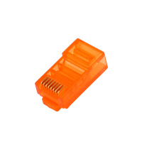 酷比客(L-CUBIC) LCLNC5PLUGOR 超五类网络水晶头RJ45非屏蔽8芯网线镀金接头8P8C橙色100颗