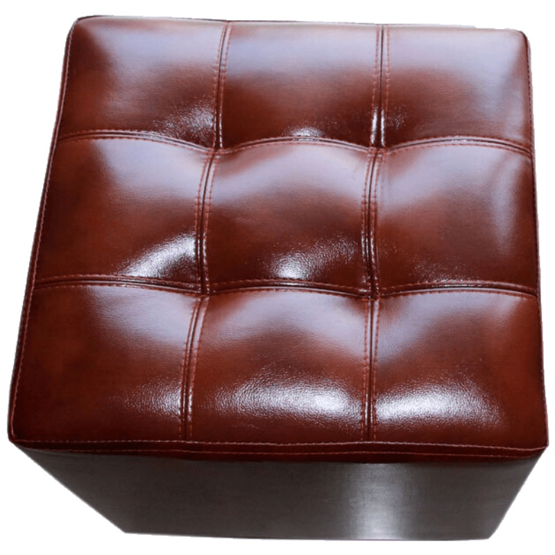 欧式坐墩子皮墩皮凳独凳沙发墩皮凳子圆形小矮凳软凳子换鞋凳欧式真皮登脚踏进换鞋凳简约现代搁脚凳安心抵