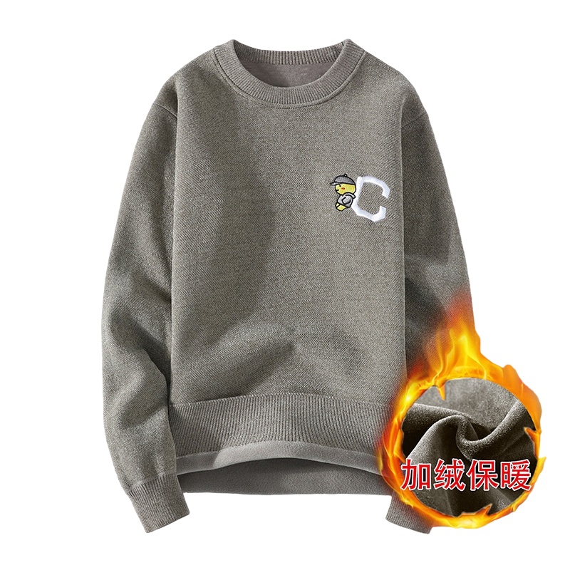 茜靓CHYLLIRN毛衣男长袖秋冬宽松圆领潮流韩版加厚针织衫休闲百搭帅气外套