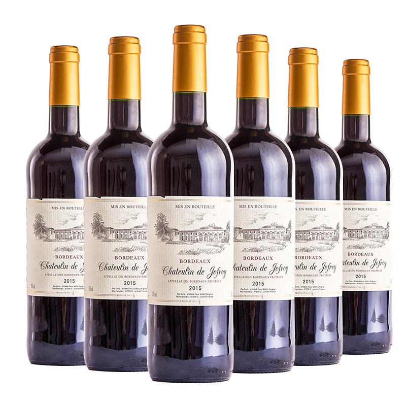 法国原瓶进口 侨福堡 Chateulin de Jofroy 波尔多 干红葡萄酒 葡萄酒 红酒 750ml*6 整箱装