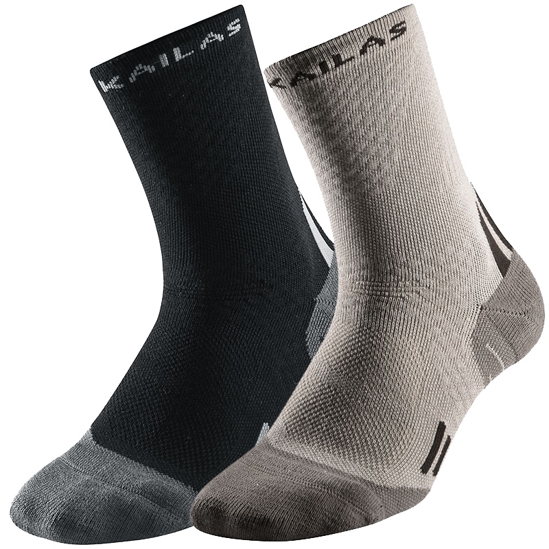 凯乐石户外运动袜子男女款中帮透气徒步袜两双装