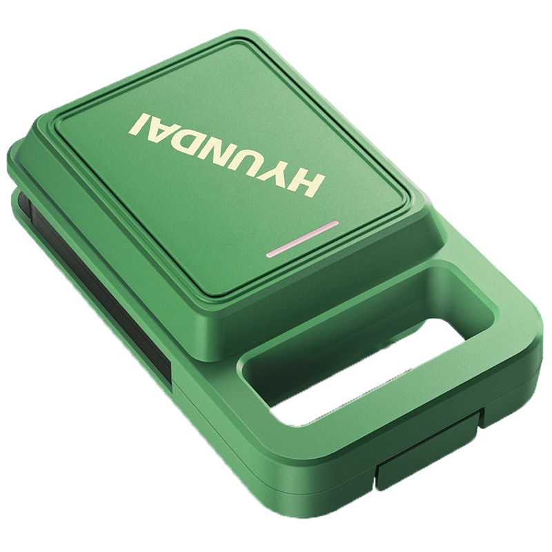 Hyundai三明治早餐机多功能家用轻食面包吐司压烤机华夫饼机神器[标配+甜甜圈烤盘]松柏绿