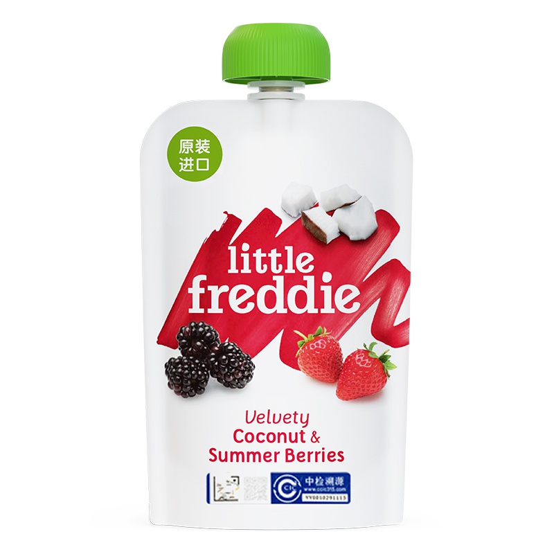 little freddie 小皮黑莓椰子草莓香蕉苹果泥100g袋装 适用年龄6个月以上