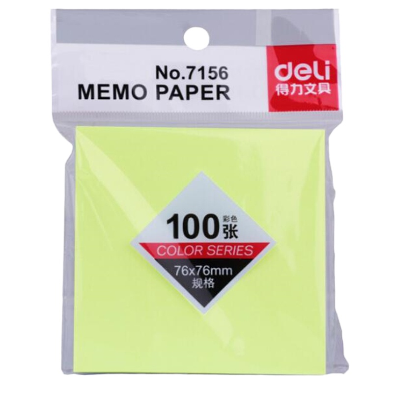 得力(deli)12本彩色便利贴76*76mm备忘留言纸7156